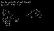 finding perimeter using the pythagorean theorem (KristaKingMath)