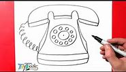 How to Draw a Telephone | Easy Step by Step Drawing Guide Tutorial