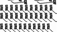 Moxweyeni 50 Packs Christmas Slatwall Hooks 4 Inch 6 Inch Panel Display Hooks Metal Slat Wall Hanging Hooks Panel Hooks Slatwall Pegs and Hangers for Xmas Garage Shop Retail Display(Black)