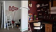 30 Sq Ft Closet Turned Home Office and Art Studio | DIY pegboard