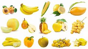 Learn Yellow Fruits in English! Yellow Fruit Vocabulary List! Glossary of Fruits in Yellow Color!