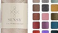 Sensy Premium 2mm 251 Yards Polyester Rope 100% Polypropylene Cord Macrame Cord 2mm Crochet Bag Cord Macrame Rope Crochet Thread Gift for Knitter (Latte)
