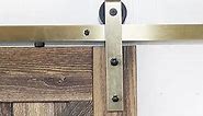 96 inch Classic Brass Sliding Barn Door Hardware Kit for Interior Door Brushed Gold