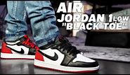 AIr Jordan 1 Low OG Black Toe Review and On Foot