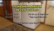 LG Washer & Dryer Review (LG 4.1-cu ft Agitator Top-Load Washer & LG 7.3-cu ft Electric Dryer)!!!