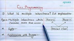 Multiple Inheritance in c++ | Learn Coding