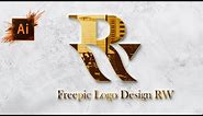 How to make a logo in adobe illustrator 2024 || Professional Logo Design RW Logo design illustrator