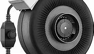VIVOSUN Z4 4 Inch Inline Duct Fan, 203 CFM Ventilation Fan with Variable Speed Controller for Grow Tent, Indoor Garden Ventilation, Black