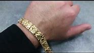 14K YELLOW GOLD MEN'S VINTAGE NUGGET BRACELET SOLID GOLD 7 INCHES LONG