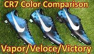 Nike CR7 Mercurial Galaxy Colorway Comparison - Vapor 9 vs Veloce vs Victory 4