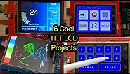 6 Cool Projects using Arduino TFT LCD Display || Arduino TFT LCD Touch Screen Tutorial