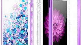 Caka Case for iPhone 5 5S SE 2016 Glitter Case for Women Girls Bling Liquid Sparkle Fashion Flowing Shining Glitter Quicksand Full Body Shockproof Case for iPhone 5 5S SE 2016 (Blue Purple)