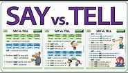 SAY vs. TELL - SAID vs. TOLD - What is the difference? English lesson