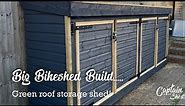 Big bike shed build, with green roof.
