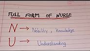 nurse full form/ full form of nurse/nurse word meaning