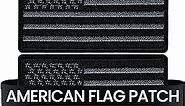 Black American Flag Patches (2-Pack) Iron On USA Patch Set of United States of America Flag, US Flag Patch, sew on for Hats, Clothing, Backpacks, and Accessories