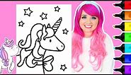 Coloring a Pastel Unicorn with Shooting Stars Coloring Page | Ohuhu Art Markers