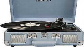 Crosley CR8005F-TN Cruiser Plus Vintage 3-Speed Bluetooth in/Out Suitcase Vinyl Record Player Turntable, Tourmaline