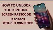 How to unlock your iPhone screen passcode if forgot without computer or iTunes