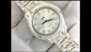 MEN'S CLASSIC JEWELRY 925 STERLING SILVER WRISTWATCH WITH SILVER BRACELET