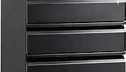 DEVAISE 3 Drawer Mobile File Cabinet with Lock, Under Desk Metal Filing Cabinet for Legal/Letter/A4 File, Fully Assembled Except Wheels, Black