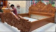 Amazing Idea Build A King Size Bed From Monolithic Hardwood // Extremely Skillful Woodworking Skills