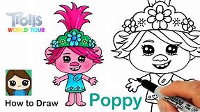 How to Draw Queen Poppy | Trolls World Tour