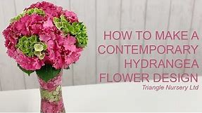 How to: Contemporary Hydrangea Arrangement in Pink and Green - Wholesale Flowers UK and Academy
