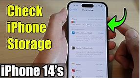 iPhone 14's/14 Pro Max: How to Check iPhone Storage
