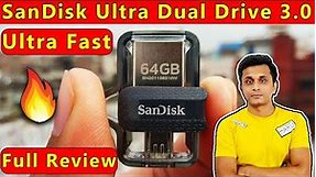🔥SanDisk Ultra Dual 64 GB USB Drive 3.0 OTG Pen Drive Unboxing😲Read and Write Test in PC and Mobile