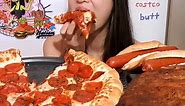 Costco Pork Ribs & Little Caesars Cheese Stuffed Pepperoni Pizza! Mukbang Eating Show