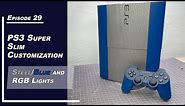 PS3 Super Slim Customization - Steel/Blue and RGB Lights mod