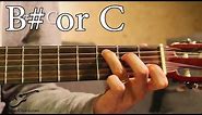 B sharp (B#) or C Chord on Guitar