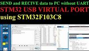 STM32 Send and Receive Data to PC without UART || USB COM PORT || Bluepill
