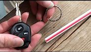 getting a THICK “key” onto a “key ring” (EASY WAY) a drinking straw