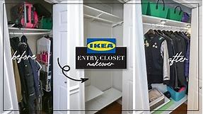 Entryway DIY Closet Makeover | Ikea Boaxel Closet Installation | Entryway Closet Organization