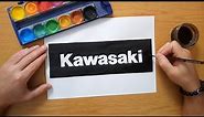 How to draw the Kawasaki logo