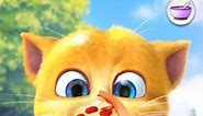 Talking Ginger Cat Eating pizza 🍕🍕🍕