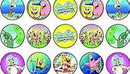 30 x Edible Cupcake Toppers – Spongebob Themed Collection of Edible Cake Decorations | Uncut Edible on Wafer Sheet