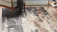LUXE WEAVERS Euston Collection Gray-Gray 8x10 Modern Abstract Area Rug