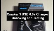Omaker Intelligent 6.6A / 33W Premium Aluminum 3 USB Car Charger