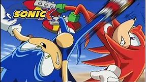 Sonic and Knuckles Fight While Eggman Tries to Steal Chaos Emerald | Sonic X