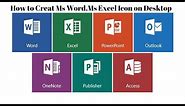 How to create ms word icon on desktop/ms icon/ms office icon on desktop/ms word icon on desktop