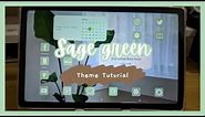 how to make your tablet aesthetic | Sage Green Theme 💚 | realme pad