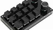 One Handed Programmable Mechanical Keyboard, 12 Keys RGB Programmable Macro Keyboard with Knob Plug and Play Multifunctional Mechanical Gaming Keypad Function Keypad for