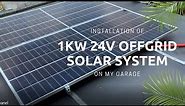DIY - Installation of 1000 watts 24 volt Solar System in my Garage with 100ah LIFEPO4 battery