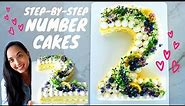 How to make a Number Cake with Flowers | FREE PRINTABLE NUMBERS