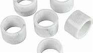 Decorative Marble Napkin Rings, Modern Napkin Ring Holder for Kitchen Dining Table Countertops, Cute Home, Kitchen Decor, Beautiful Marble Rings Uniquely Displays Your Decorations (White&Grey)