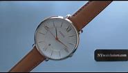 Women's Fossil Jacqueline Brown Leather Strap Watch ES3737