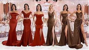 Brown Satin Bridesmaid Dresses Collections